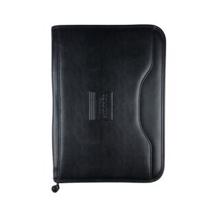 Gemline Colliers Barry Black Synthetic Leather Zip Portfolio Organizer Case‎